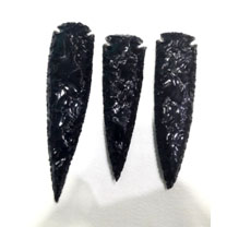 black obsidian arrowheads